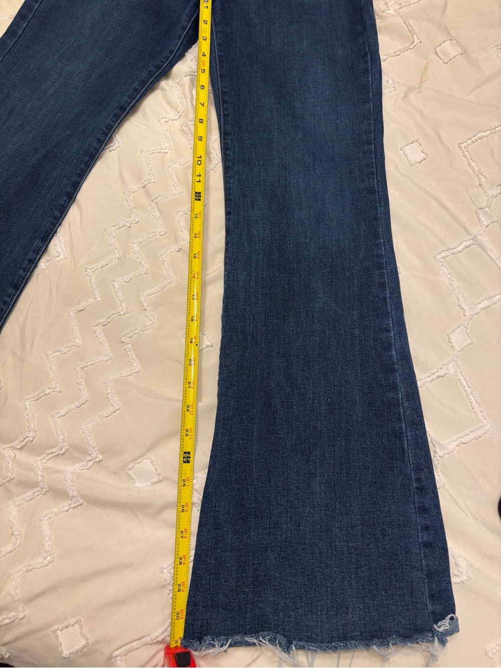 Just Black Dark Blue Flare Jeans with Raw Hem